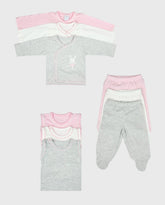 Set 3 Conjuntos Detalles Bordados Bebé Rosa