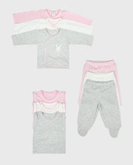 Set 3 Conjuntos Detalles Bordados Bebé Rosa
