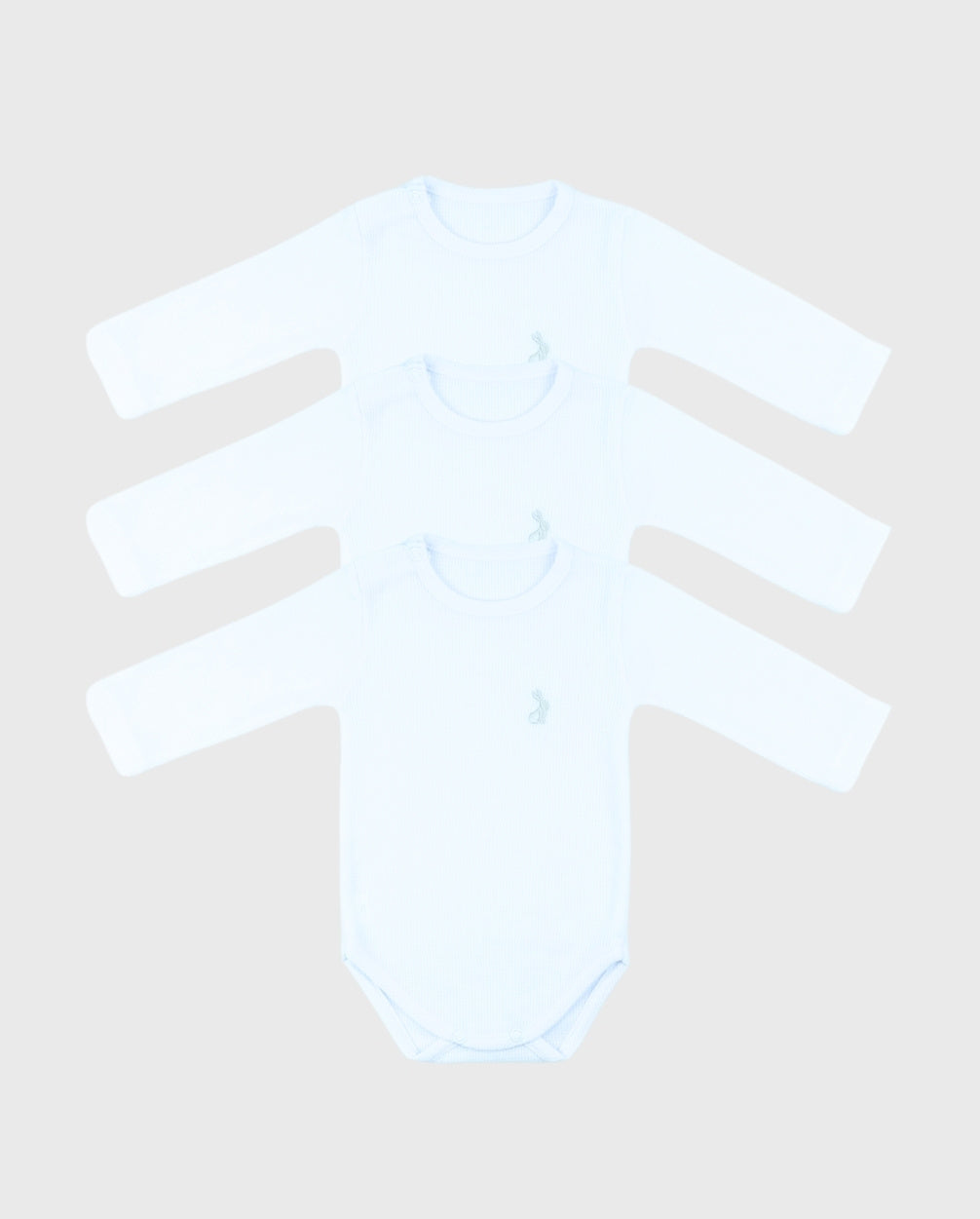 Set 3 Bodys Manga Larga Blanco Unisex