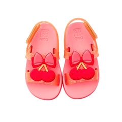 sandalias cereza glitter fucsia para niña