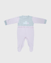 Pijama Enteriza Bordado 100% Algodón Gris Rosa