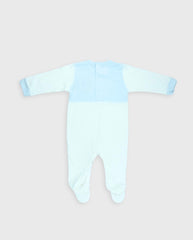 Pijama Enteriza Bordado 100% Algodón Blanco Azul Blue