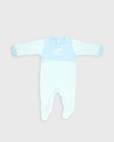 Pijama Enteriza Bordado 100% Algodón Blanco Azul