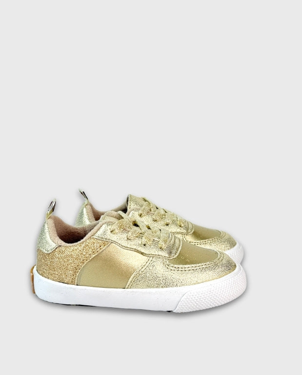 Tenis Cordones Glitter Dorado Melosos