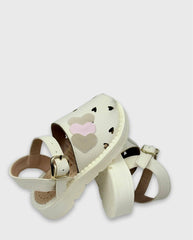 Sandalias Cerrada Corazones Nacar Verano