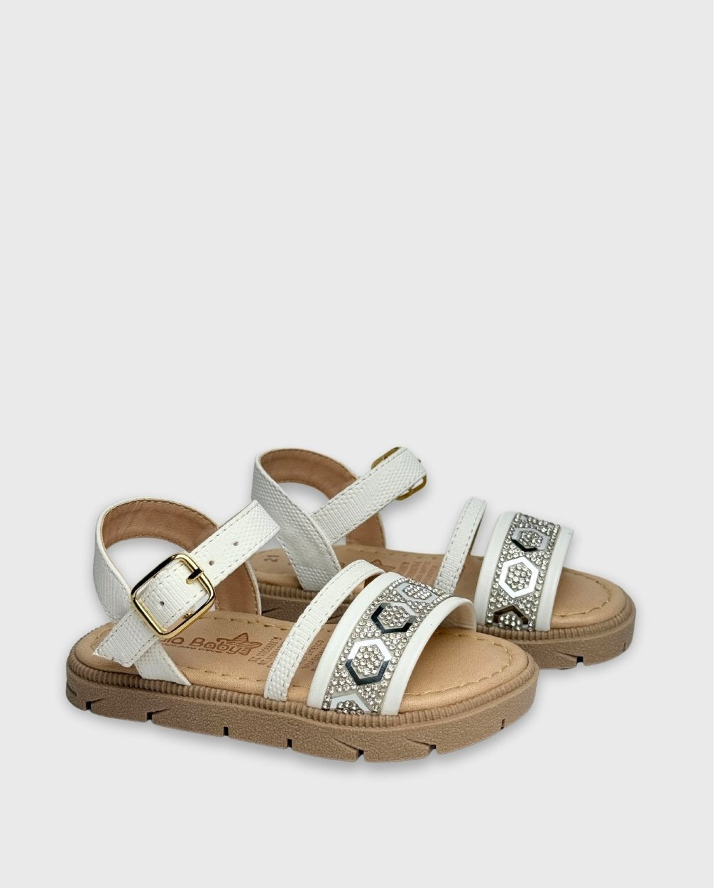 Sandalias Brillos Lazo Blanco