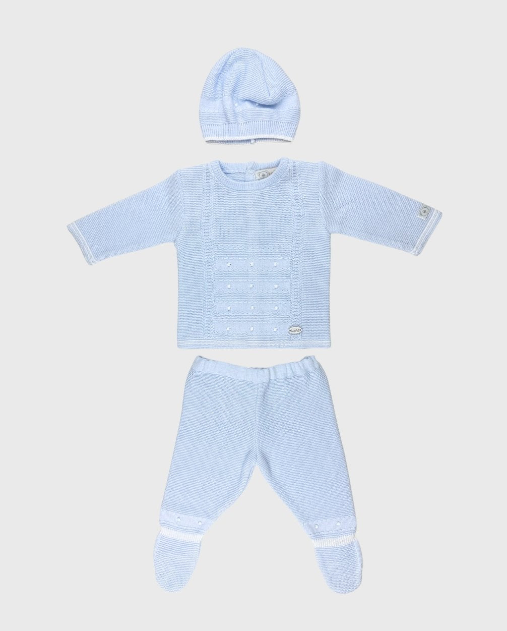 Set Primer Día Tejido 100% Algodón Azul