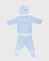 Set Primer Día Tejido 100% Algodón Azul