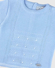 Set Primer Día Tejido 100% Algodón Azul Textura