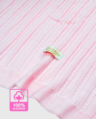 Manta Tejida Trenzada Rosa 100% Algodón Pink