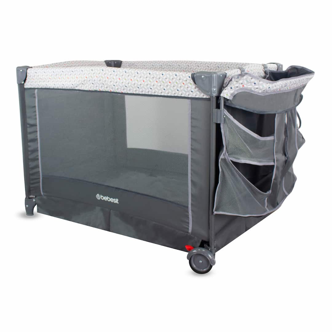 Cuna Corral Verona Gris Bebesit Detalle
