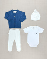 Set Primer Día 4 Piezas Navy 100% Algodón Blue