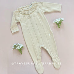 Enterizo Tricto Cuello Beige