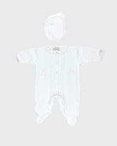 Primer Día Tejido Enterizo 100% Algodón Detalles Rosa