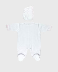 Primer Día Tejido Enterizo 100% Algodón Detalles Rosa Niña