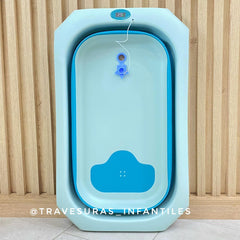 Bañera Plegable Con Termómetro Estrella Azul