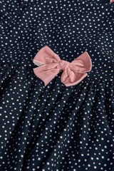 Vestido Manga Larga Puntos Navy Boboli Detalle