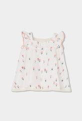 Vestido Bordado Tulipanes Blanco Boboli estilo
