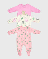 Set 3 Pijamas Estampado Bordado y Estampado Animales