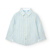 Camisa Manga Larga Rayas Azul