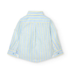 Camisa Manga Larga Rayas Azul