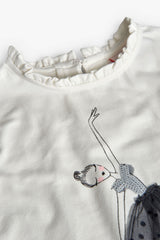 Conjunto Falda Tul Blusa Bailarina Gris Boboli