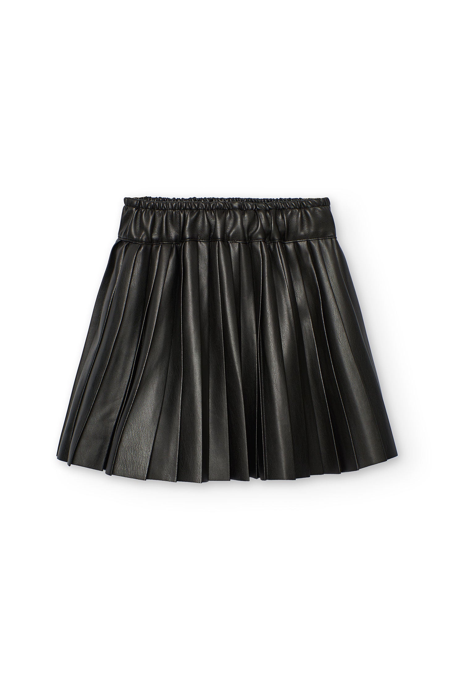 Falda Polipiel Plisada Negro Boboli ESTILO