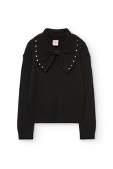 Blusa Manga Larga Cuello Moño Negro Boboli