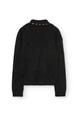 Blusa Manga Larga Cuello Moño Negro Boboli