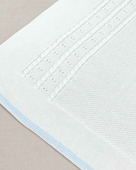 Set Primer Día Tejido Enterizo 100% Algodón Detalles Azul Cobija