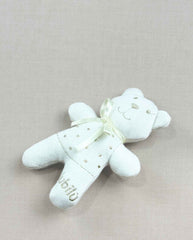 Set Primer Día Tejido Enterizo 100% Algodón Detalles Azul Osito