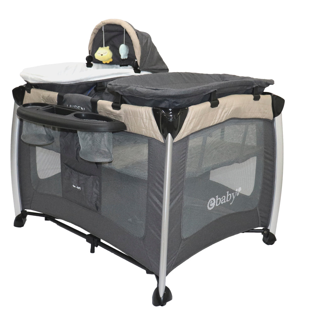 Cuna Corral Luren Beige Ebaby CAMBIADOR