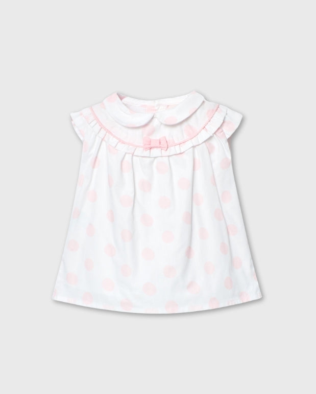 Vestido Cuellos Puntos Rosa Boboli