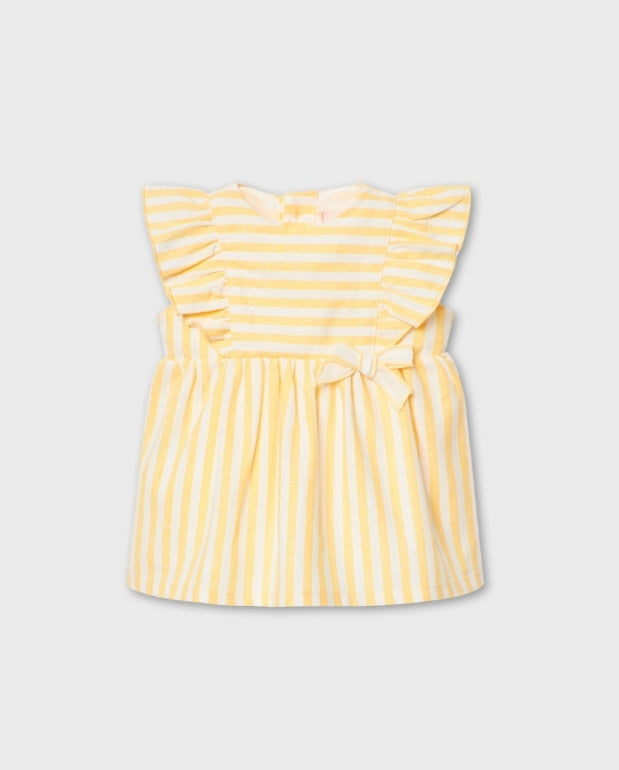Vestido Rayas Moño Amarillo Boboli
