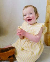 Vestido Rayas Moño Amarillo Boboli Modelo