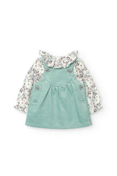 Vestido Pana Flores Verde Menta Boboli