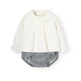 Conjunto 2 Piezas Blusa Bolero Blanco