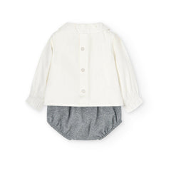 Conjunto 2 Piezas Blusa Bolero Blanco