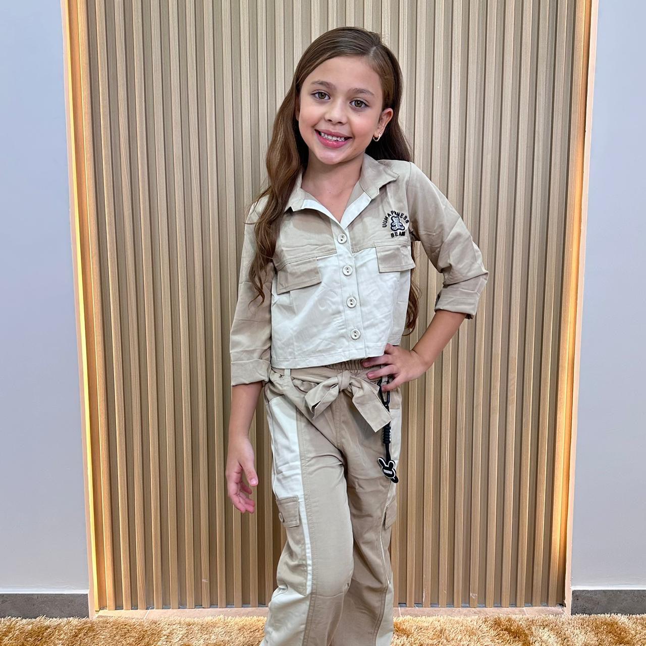 Conjunto Niña Cargo Beige Con Blusa Casual | Travesuras