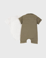 Set 2 Mameluco Bebé Niño Bosque Detalle