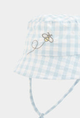 Pava Cuadros Abeja Azul Claro Boboli bordado
