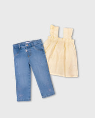 Conjunto Niña Jean y Blusa Flor Modelo