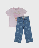 Conjunto Jean Detalle Corazones Joy Baby Pink