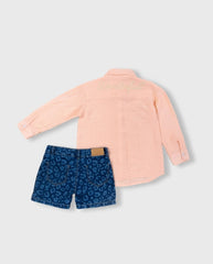Conjunto para Niña Short Camisa Lila