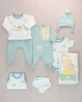 Set Primer Día Chaleco Oso Verde