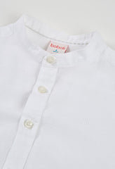 Camisa Clásica Manga Larga Blanco Boboli detalle