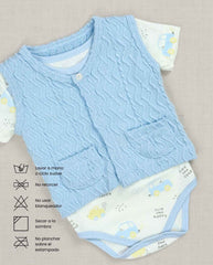 Set Primer Dia Oso Elefante Azul Niños