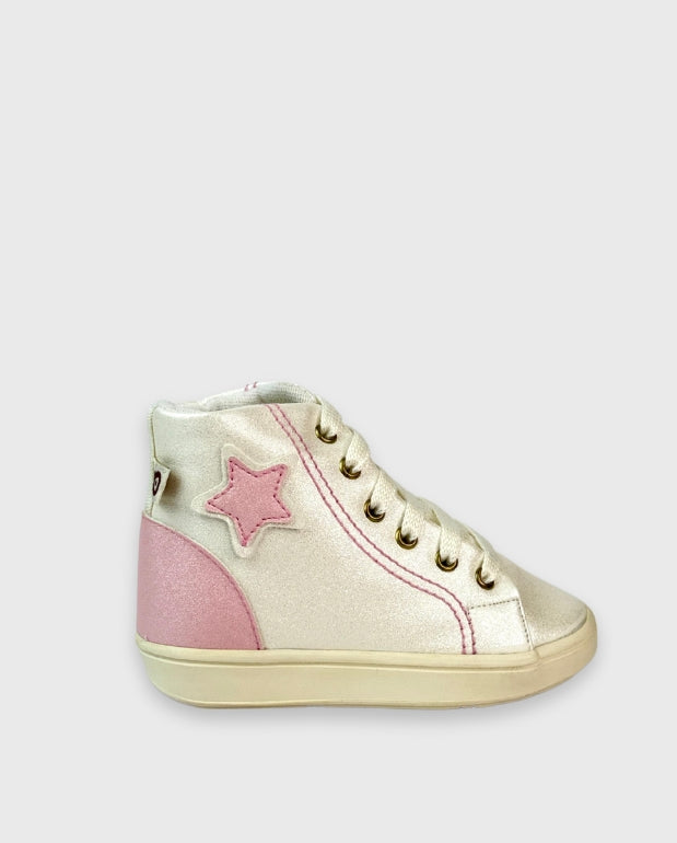 Tenis Bota  Combiado Estrella Marfil Melosos Moda