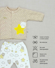 Set Primer Día Estrella Oso Café Detalle