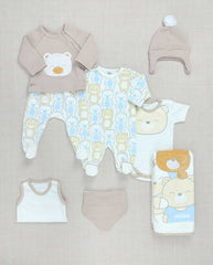 Set Primer Dia Estampado Osos Beige